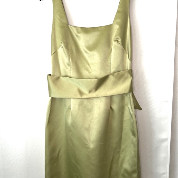 ABS Allen Schwartz Sea Green  Satin with Bow Back Dress, 8 - Picture 1 of 6